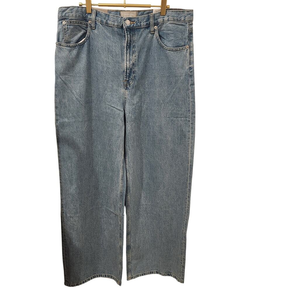 Everlane high rise wide leg baggy blue jeans size 32 - Picture 4 of 9